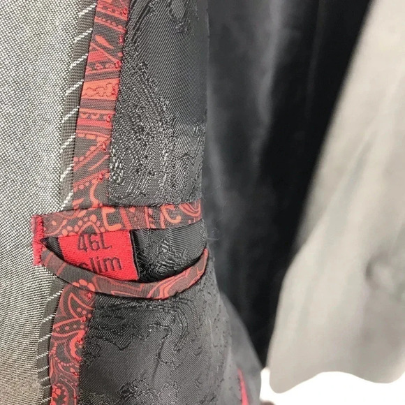 Adolfo 46L Slim cut grey microtech blazer - Picture 7 of 8